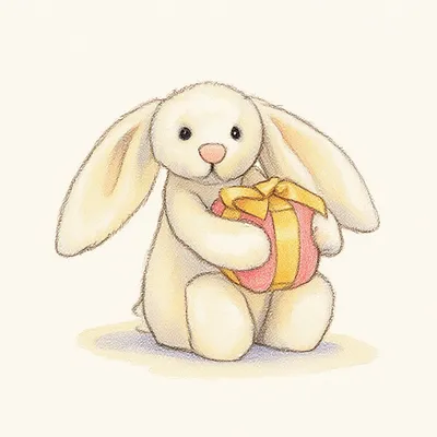 Bashful Bunny with Present (Small)