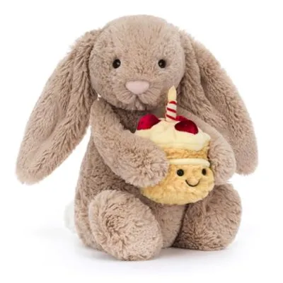Bashful Beige Birthday Bunny (Medium)