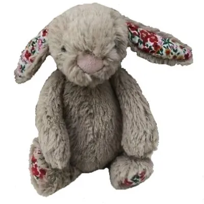Bashful Beige Blossom Bunny (Red, Green Print)