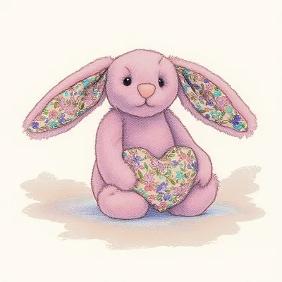 Blossom Heart Tulip Pink Bunny (Original)