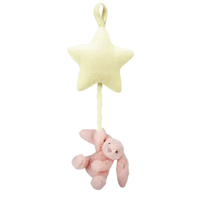 Bashful Pink Bunny Star Musical Pull