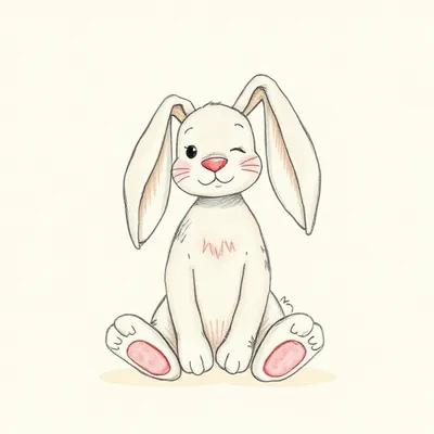 Bashful Dusky Pink Bunny (Medium)