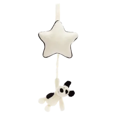 Bashful Black & Cream Puppy Musical Pull