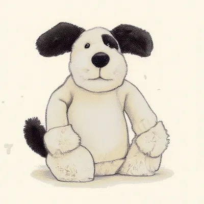 Bashful Black & Cream Puppy with Personalised Cream Jumper