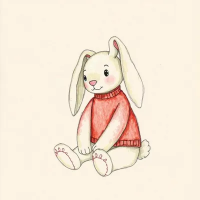 Bashful Viola Bunny with Personalised Red Jumper