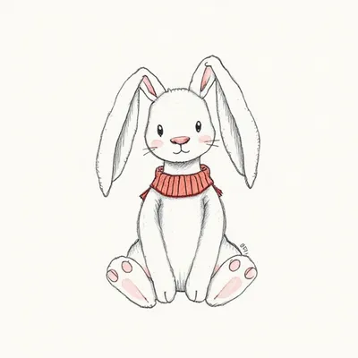 Bashful Blush Bunny with Personalised Red Jumper