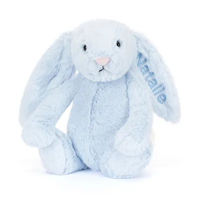 Personalised Bashful Blue Bunny (Medium)