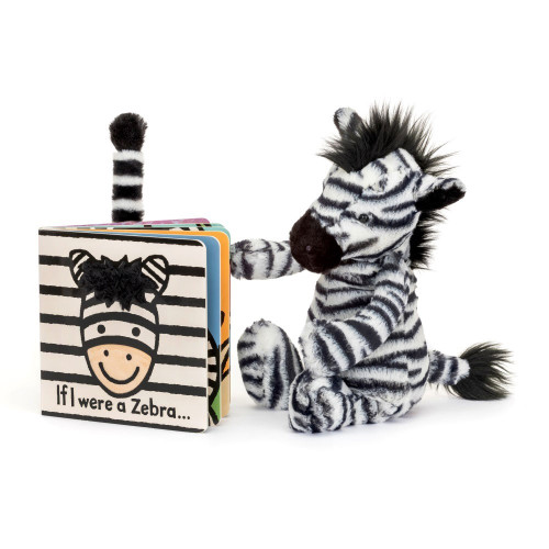 If I Were A Zebra Board Book and Bashful Zebra (Medium)
