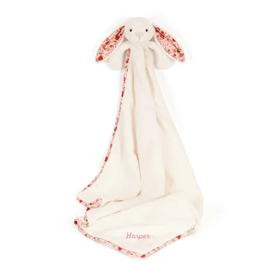 Personalised Blossom Cream Bunny 'Berry' Blankie
