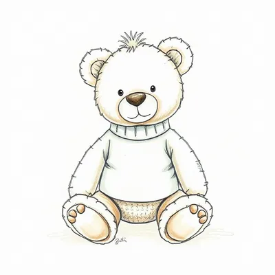 Bartholomew Bear Bouffant with Personalised Cream Jumper