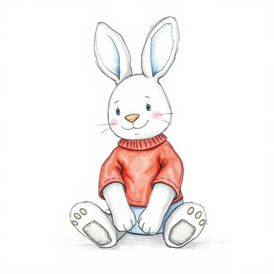 Puddlesea Bunny with Personalised Red Jumper