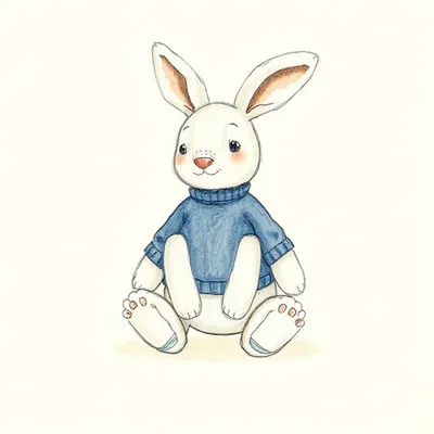Puddlesea Bunny with Personalised Navy Jumper