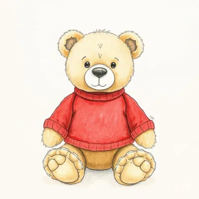 Bartholomew Bear Bouffant with Personalised Red Jumper
