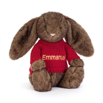 Hoppleston Luxe Bunny with Personalised Red Jumper