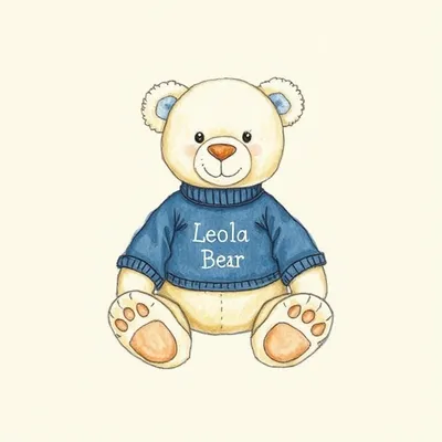 Leola Bear with Personalised Navy Jumper