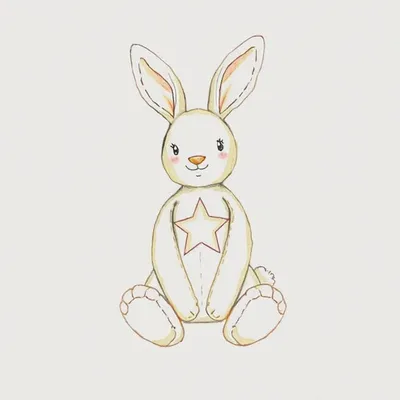 Personalised Cream Bunny with Star