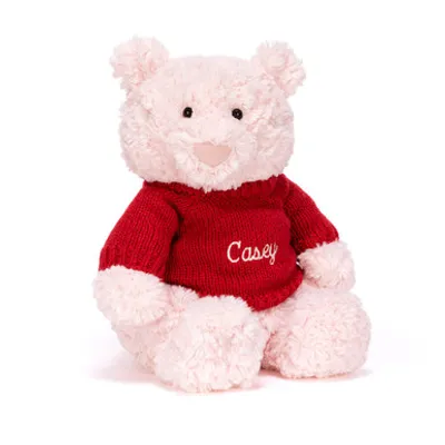 Leola Bear with Personalised Red Jumper