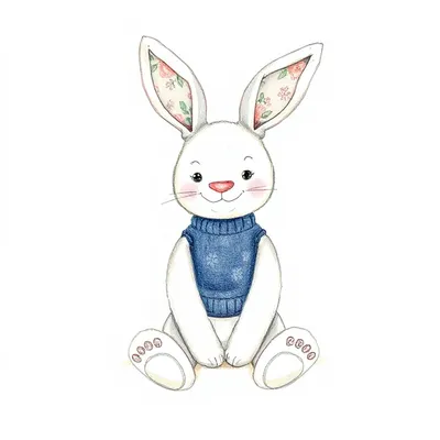 Thistlepop Blossom Luxe Bunny with Personalised Navy Jumper