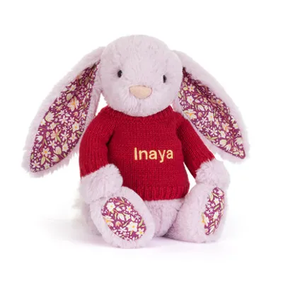 Thistlepop Blossom Luxe Bunny with Personalised Red Jumper