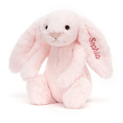 Personalised Bashful Pink Bunny (Medium)