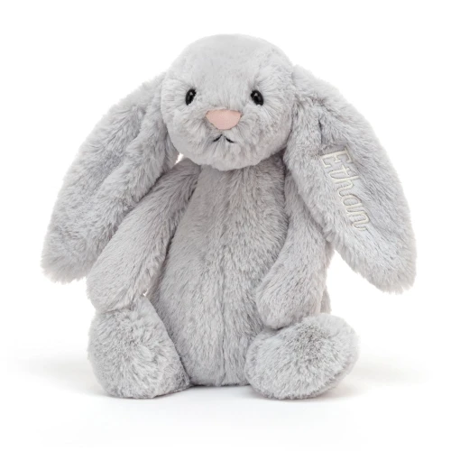Personalised Bashful Silver Bunny (Medium)