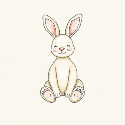 Squiggle Beige Bunny Rabbit