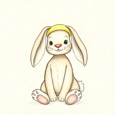 Bashful Toasty Beige Bunny - Yellow Hat