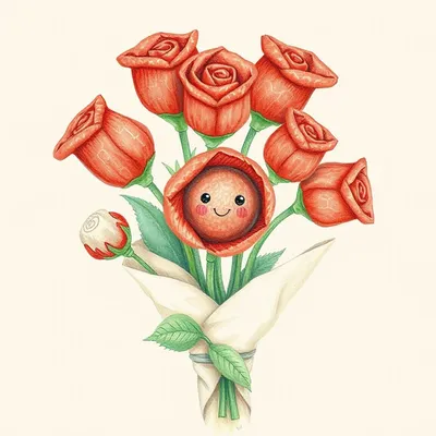 Amuseables Rose Bouquet Pin Badge