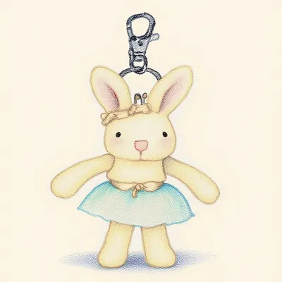 Tutu Lulu Cream Bunny (Keyring)