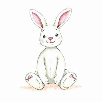 Bunny with Rose Enamel Pin (Cream)