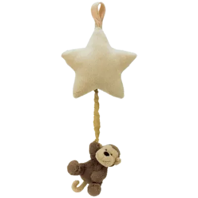 Bashful Monkey Star Musical Pull
