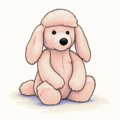 Bashful Poodle - (Pink - Small)