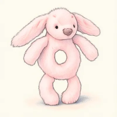 Bashful Bunny Ring Rattle (Cream)