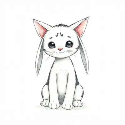 Bashful Black & White Kitten