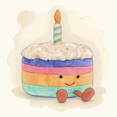 Amuseables Rainbow Birthday Cake (Medium)