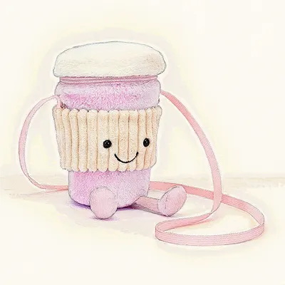 Amuseables Coffee-To-Go Pink Bag