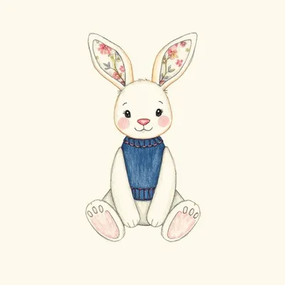Blossom Jasmine Bunny with Personalised Navy Jumper