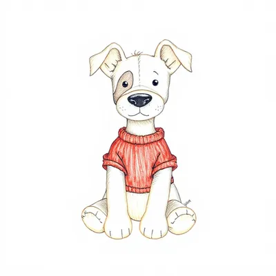 Bashful Terrier with Personalised Red Jumper