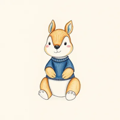 Bashful Squirrel with Personalised Navy Jumper