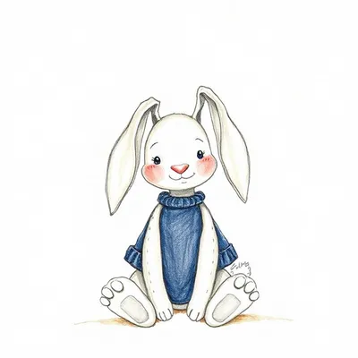 Bashful Luxe Bunny Curly with Personalized Navy Jumper