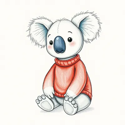Bashful Koala with Personalised Red Jumper