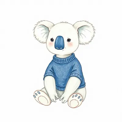 Bashful Koala with Personalised Navy Jumper