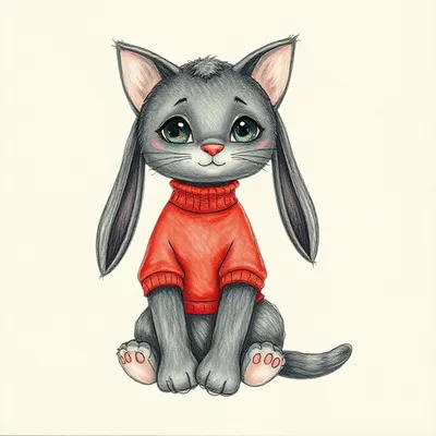 Bashful Black Kitten with Personalised Red Jumper