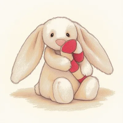 Bashful Bunny with Candy Cane