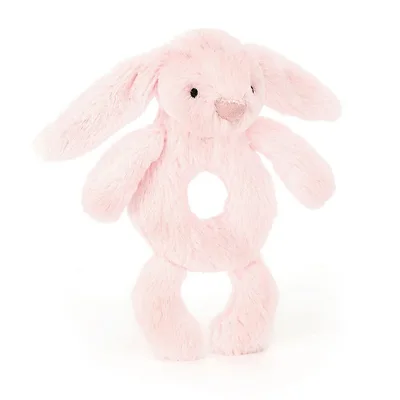 Bashful Bunny Ring Rattle (Pink - Medium)