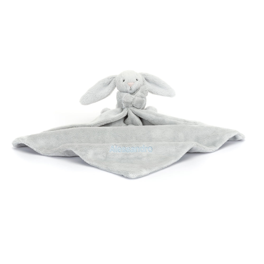 Personalised Bashful Silver Bunny Soother