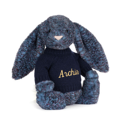 Hopscone Luxe Bunny with Personalised Navy Jumper