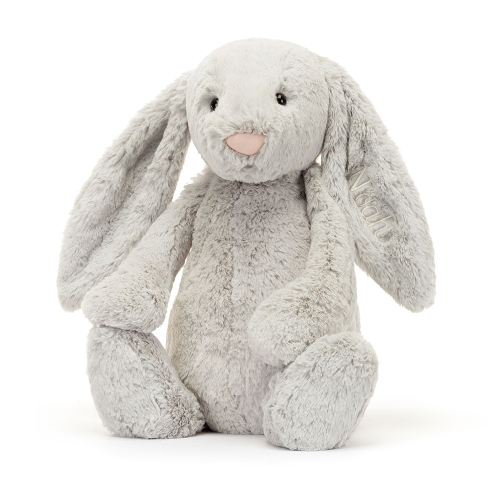 Personalised Bashful Silver Bunny (Huge)