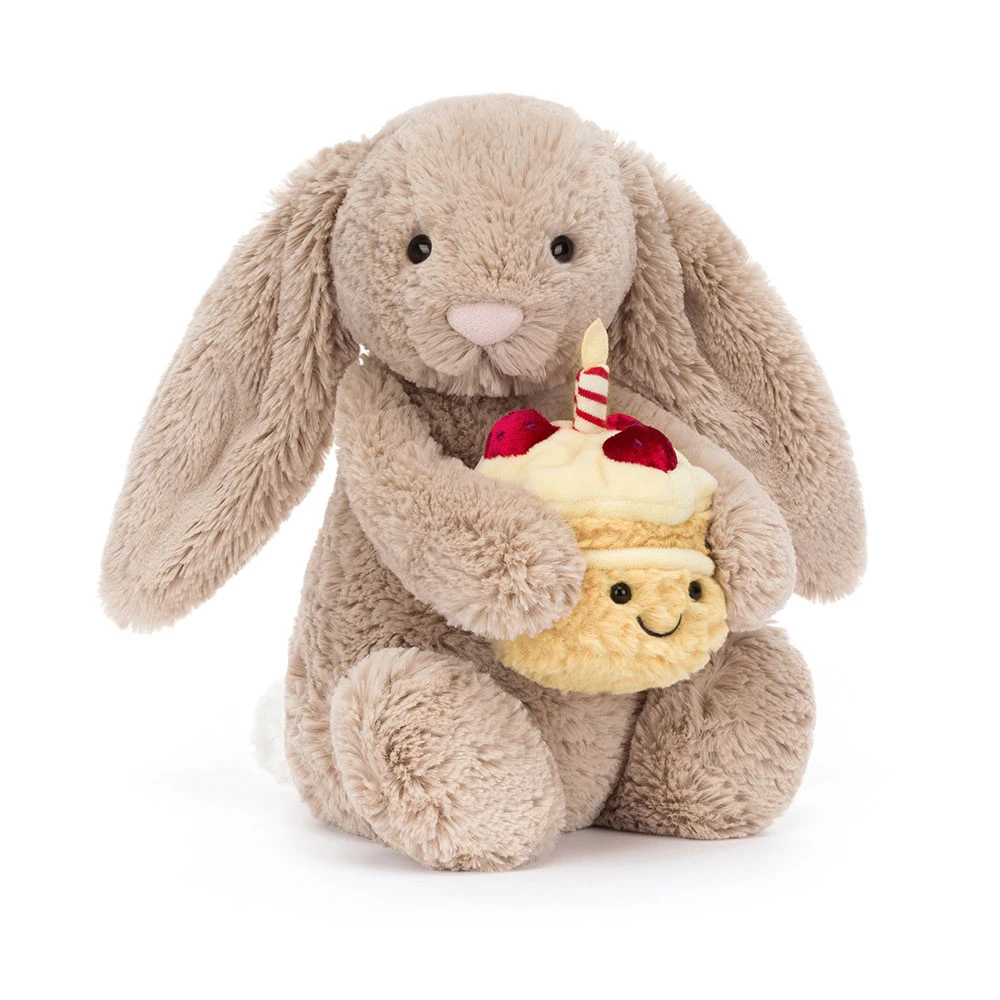 Bashful Beige Birthday Bunny (Medium)