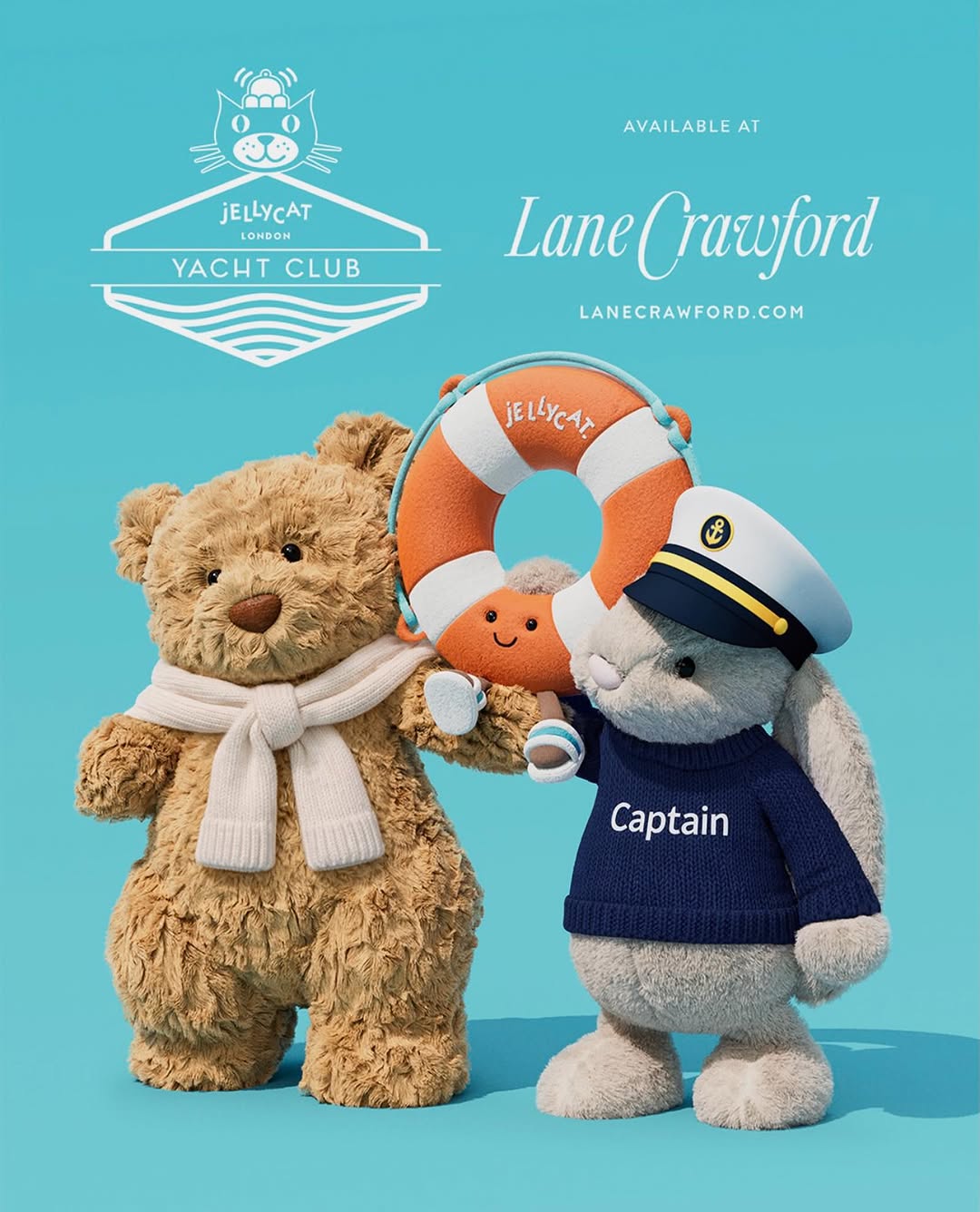 Set sail as a harbourside hideaway awaits… 🛟💙

Introducing the Jellycat Yacht Club, exclusively at Lane Crawford, Harbour City. Join us at the dock… launching 8th May. We can’t wait to see you there!🤭 

#jellycat
#jellycatcollection